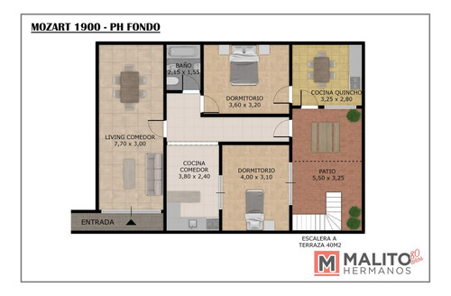Venta Ph Al Fondo 4 Ambientes Con Patio Y Terraza En Parque Avellaneda