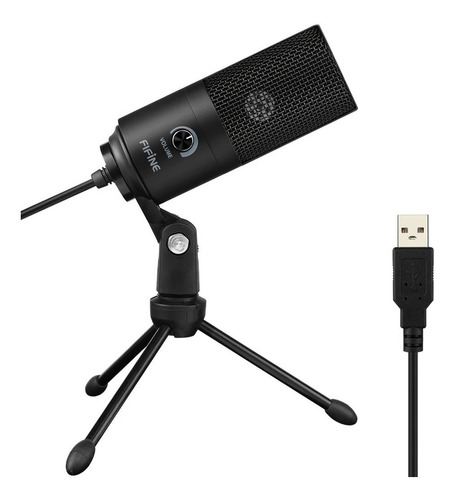 Microfone Condensador Fifine K669 Usb Preto
