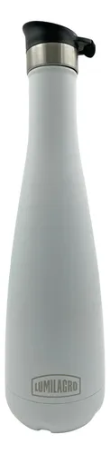 Termo Lumilagro Acero Inoxidable 750 Ml Tapón Botón Color Blanco