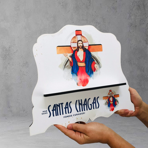 Suporte Porta Bíblia Santas Chagas De Jesus Madeira