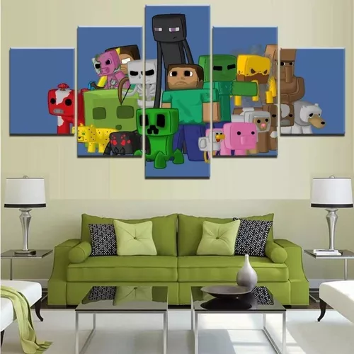 Quadro com moldura minecraft planet cube