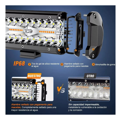 Par Faros 7 Auxiliares 6500k Blanco/ámbar Parpadeo 5 Modos