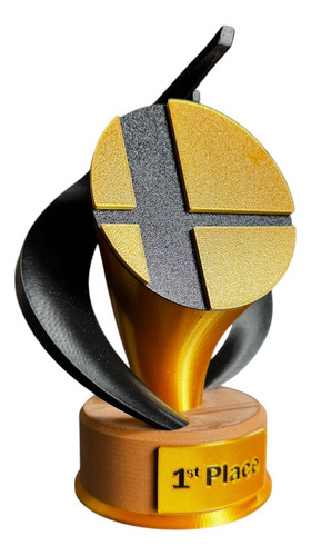 Kit 3 Trofeos Super Smash Bros Ultimate Figura Switch Ssbu Dorado