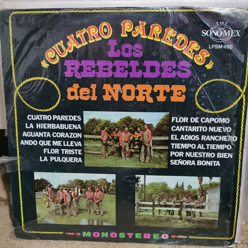 Disco Lp Los Rebeldes Del Norte-cuatro Paredes