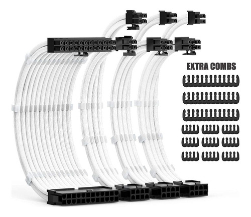 S Kit De Extensiones De Cable Psu De 30 Cm Con Peines De