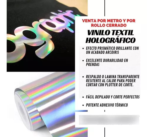 ROLLO VINILO TEXTIL O TERMOTRANSFERIBLE FLEX HOLOGRAFICO ARCO IRIS