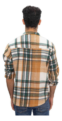 Camisa Cuello Camisero 3/4 A Cuadro, Atrevido