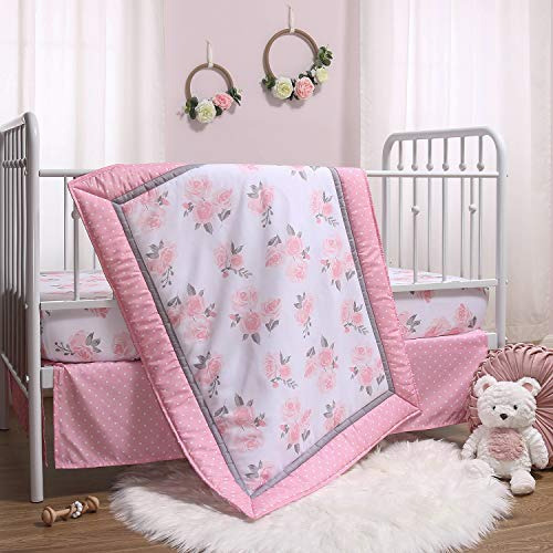 New Juego De Cama Para Cuna Con Estampado Floral Rosa