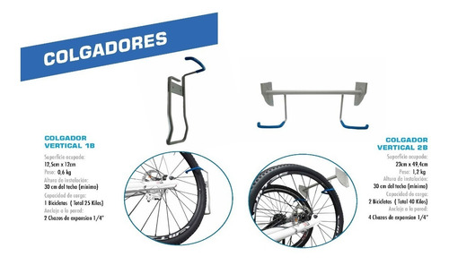 Imagen 6 de 6 de Anclaje Porta Bicicletas X4 Pared Soporte Parqueadero