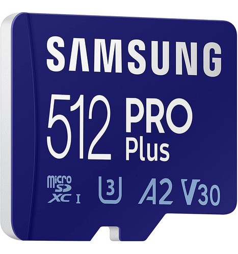 Tarjeta Samsung Micro Sd Pro Plus 512gb Uhs-i V30 4k 160mb/s