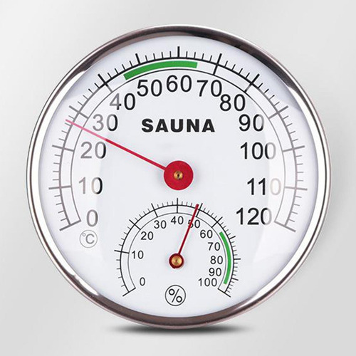 A Termômetro De Sauna Com Caixa De Metal E Higrômetro