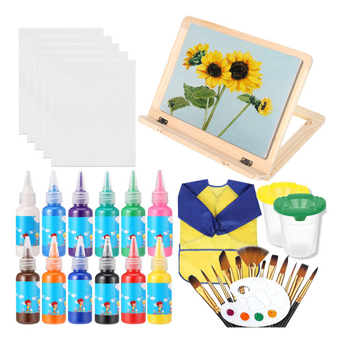 Pintura Para Niño Arte Niña Kit 34 Pieza Suministro 12