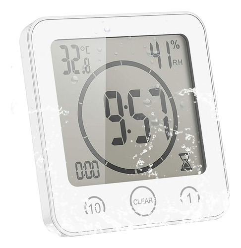 Gift Bathroom Clock, Lcd Digital Shower Alarm Clock . .