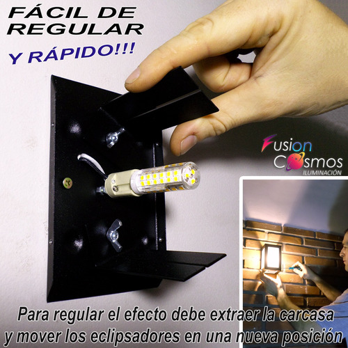 Aplique Pared Exterior 10 Efectos Rayos X Luz Tortuga P/ Led