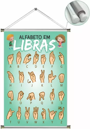 Banner Escolar Pedagógico Alfabeto Em Libras