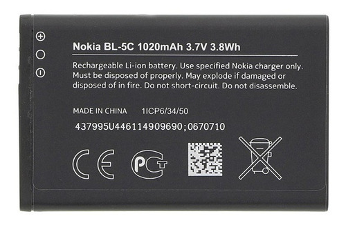 Bateria Pila Nokia Bl-5c / Bl5c Somos Tienda.
