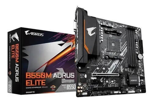 Placa Mae Gigabyte B550m Aorus Elite Rev 1.3 Amd Am4 Matx Ddr4 cor Preto