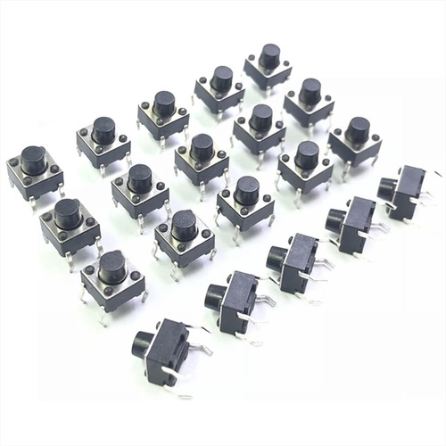 Pack 20 Micro Pulsador Momentáneo, 6x6x5mm, Proyectos Diy!