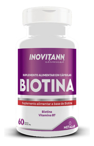 Suplemento Biotina Vitamina B7 60 Cápsulas Metalab Premium Sabor N/a