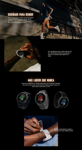 Coros Pace Pro Gps Sport Watch Nylon Band Black Negro Mesh Negro Negro