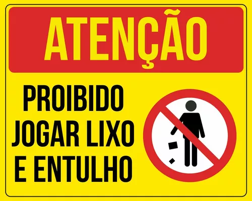 PLACA ATENÇÃO JOGUE LIXO NO LIXO