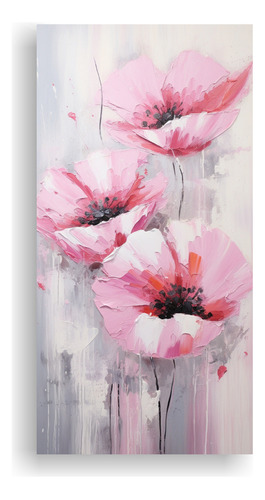 100x50cm Cuadro De Expresión Artística De Amapolas Rosas