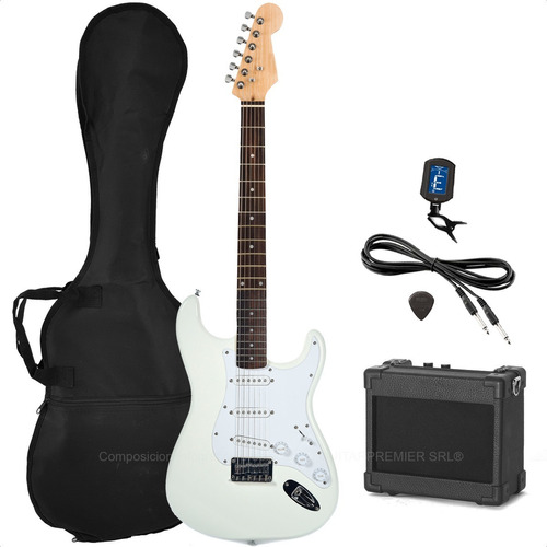 Combo Guitarra Electrica Rock + Amplificador Funda Afinador 