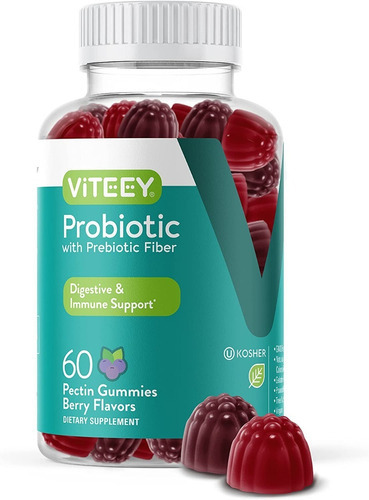 Probioticos Prebioticos Enzimas Fibra 60 Gomitas Eg E35 Sabor Berry