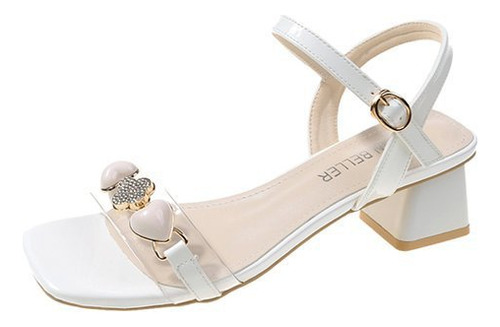 Sandalias De Tacón Alto Moda Con Cuadrada Y Para Mujer 5cm