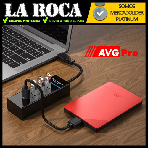 Imagen 4 de 10 de Hub Multiplicador Usb X4 Usb 3.0 Notebook Pc Macbook Cuotas