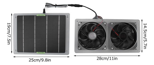 Kit De Ventilador Solar De 100 W, Ventilador De Escape Doble