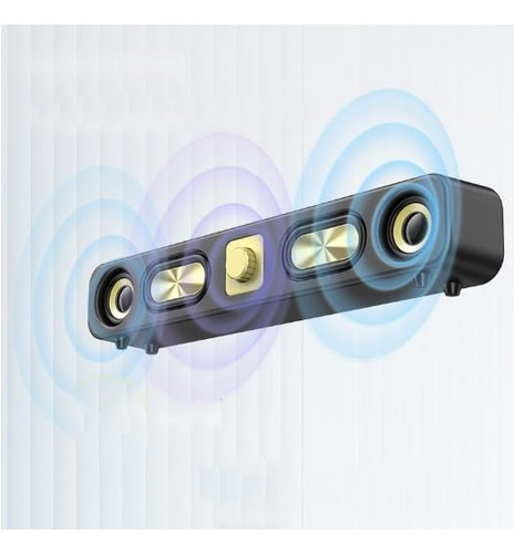 Aek Cyber Bs-08 Bocina Bluetooth Portátil, Barra De Sonido 5w X 2, Radio Fm Entrada Para Memoria Sd, Usb, Aux Con Led Rgb. (negro)