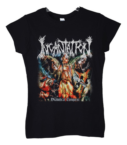 Polera Mujer Incantation Diabolical Conquest Metal Abominatr