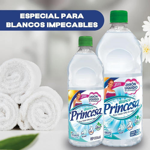 Jabón Liquido De Lavanderia Blanco Princesa 1 L Yucateco