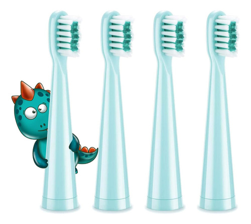 Vekkia 4-pack De Repuesto Cabezas De Cepillo De Dientes Color Azul claro