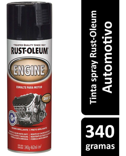 Imagem 1 de 5 de Spray Preto Brilhante Para Pintura De Motores - Rust Oleum
