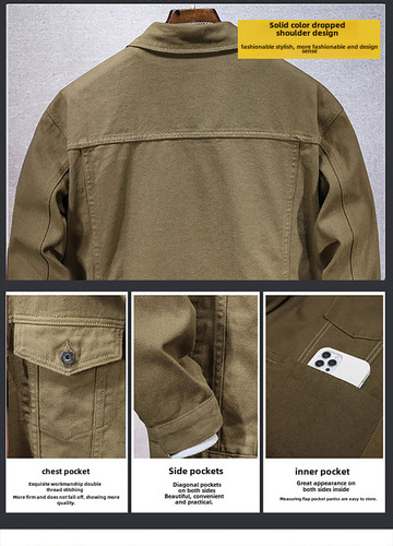 Chaqueta De Mezclilla Holgada Para Hombre, Ropa De Abrigo De