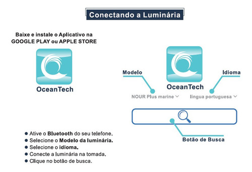 Luminaria Nour Pure White 60cm - Ocean Tech (32w E 4762 Lm)