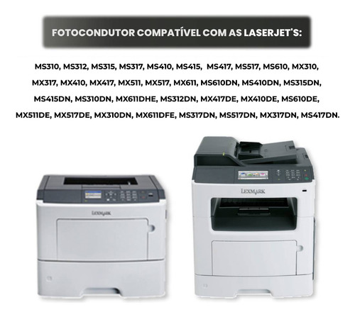 Cilindro Drum Compatível Para Lex 500z Mx310/410/510/610