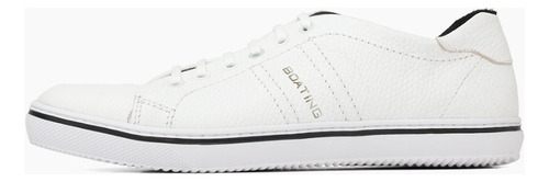 Zapatilla Cuero Blanca Hombre Vintage Boating