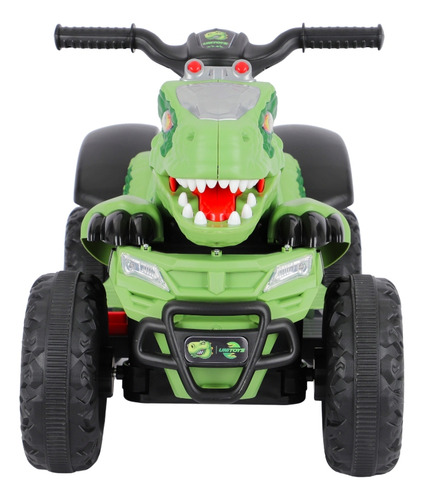 Quadriciclo Elétrico Infantil 6v Dino Race Com Bluetooth, Luzes E Sons Unitoys Verde