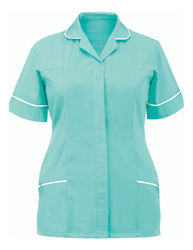 Camiseta De Enfermería De Manga Corta Para Mujer De Lapel Cl