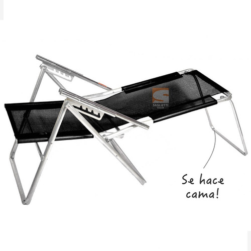 Reposera Cama Aluminio Alta Reforzada 120 Kilos Alumel 270