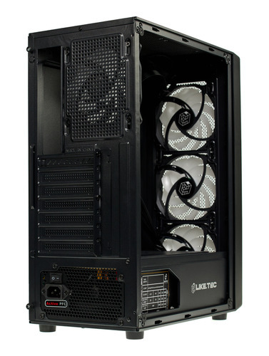 Gabinete Gamer Liketec Sigma Preto Com 4 Fans Led Rgb Usb 3