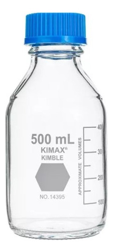 Frasco Para Laboratorio Kimax Vidrio Graduado C/ Tapa 500 Ml