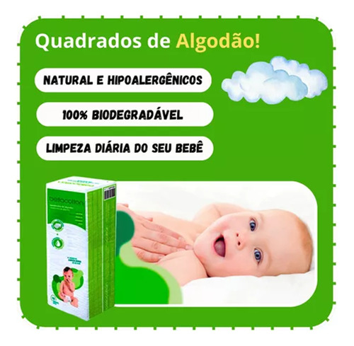 Algodão Quadrado 200 Un Hidrófilo Sem Perfume Bellacotton