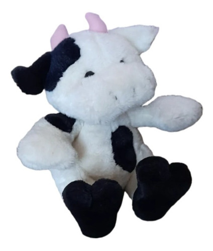 Hermoso Peluche De Vaca Vintage Sentada De Colección  28 Cm