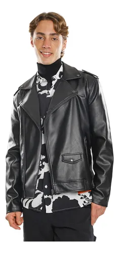 Cazadora biker efecto piel - REBAJAS hasta -70% - Hombre