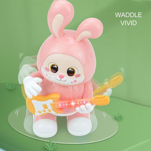 Juguete Rabbit Guitarist Con Sonido, Luz Y Movimiento