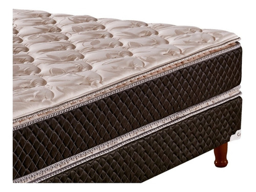 Sommier Cannon Espuma Exclusive Pillow Top 2 plazas de 190cmx140cm marrón y beige